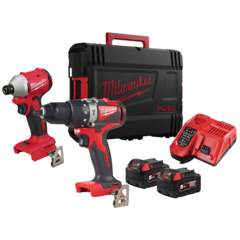 Набор аккумуляторных инструментов Milwaukee M18 BLPP2A3-502X (Шуруповерт M18 BLPD2 + Винтоверт M18 BLIDR) — Фото 7